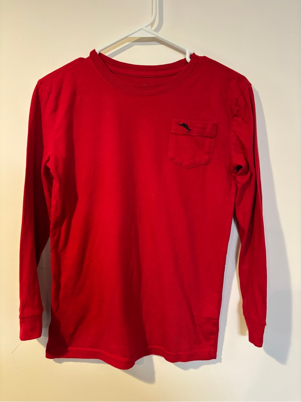 Tommy Bahama Boys Red Long-Sleeve Pocket Tee size L 10/12